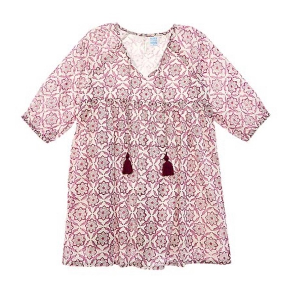 MER ST. BARTH NWOT Sz 6 Floral Patterned Dress with Tasseled Tie at Neck - Picture 1 of 4